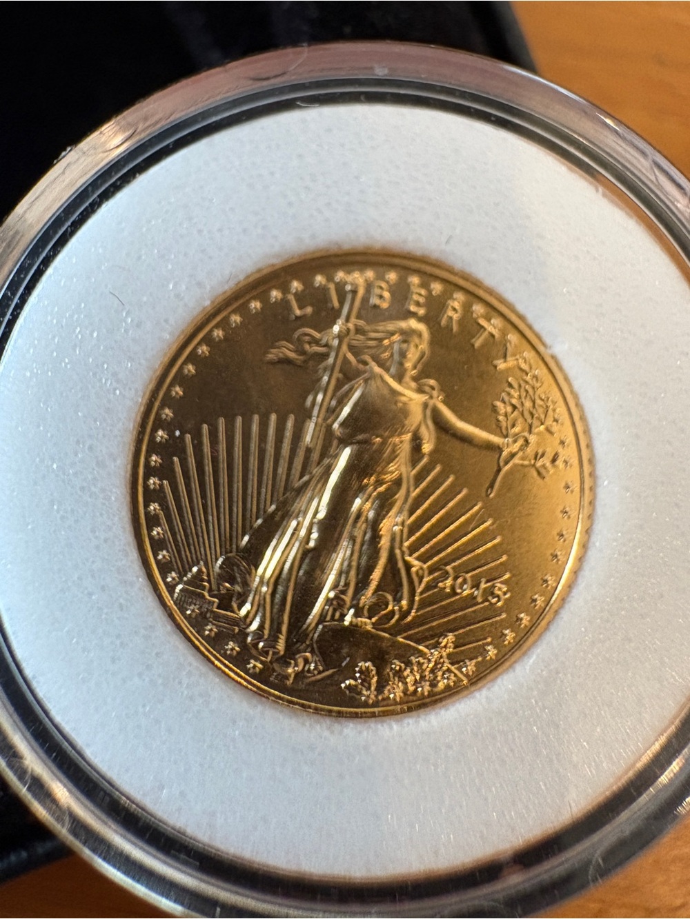 2015 American Gold Eagle $5 1/10 oz Gold Coin Littleton Case
